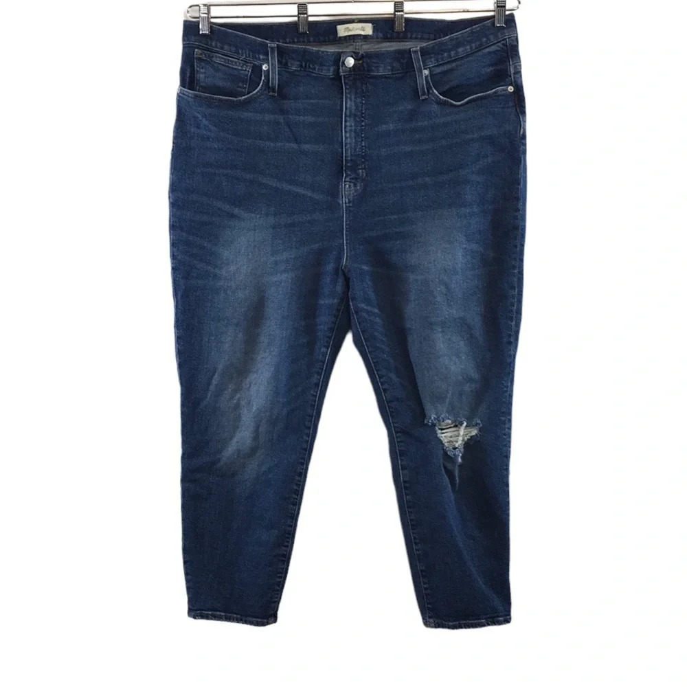 Madewell The Mom Jean Womens 36 Distressed Denim Comfort Stretch Edition‎